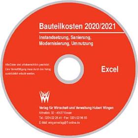 Baukosten 2024/25 <br> Datensatz für Excel: Instandsetzung, Sanierung, Modernisierung, Umnutzung . 
